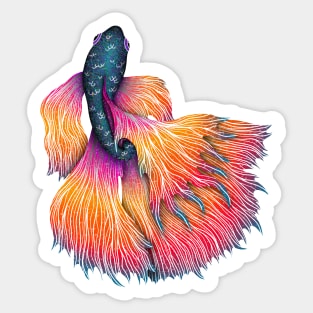 Bright Beta Fish Sticker